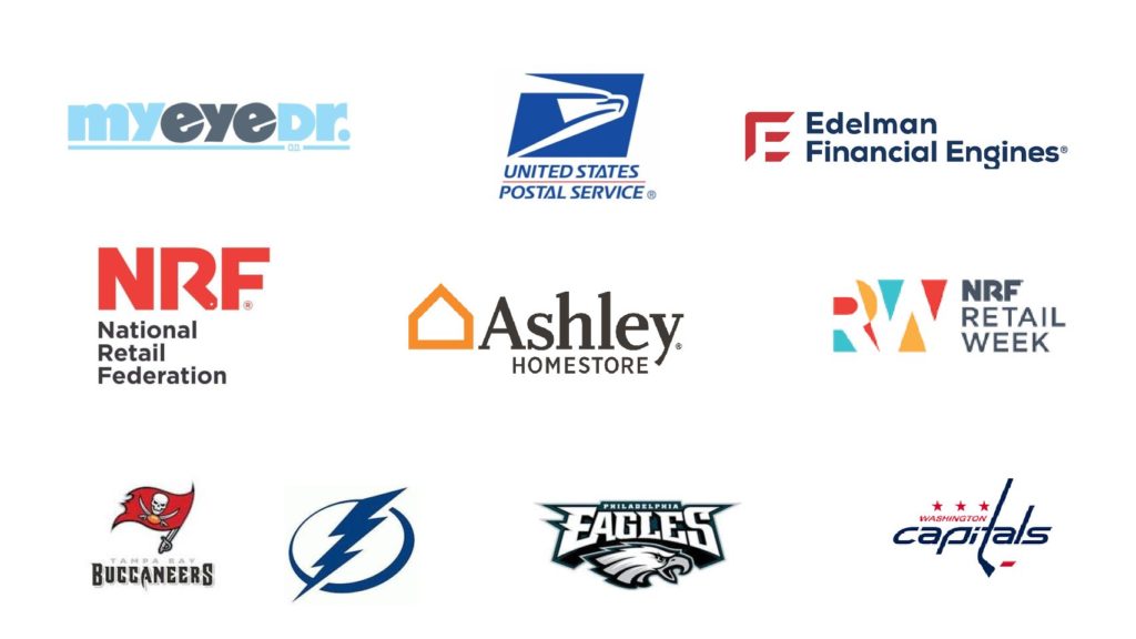 MyEyeDr, USPS, Edelman Financial, NRF, Ashley HomeStore, NRF Retail Week, Tampa Bay Buccaneers, Tampa Bay Lightening, Philadelphia Eagles Washington Capitals.